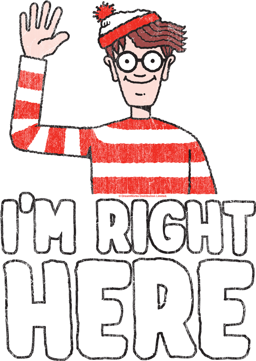 Where's Waldo Im Right Here Men's Ringer - Wheres Waldo Unordinary (850x1230), Png Download
