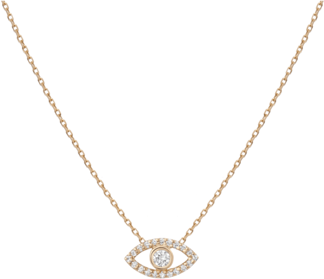 Pave Diamond Evil Eye Necklace Yellow Gold Vermeil - Necklace (650x650), Png Download