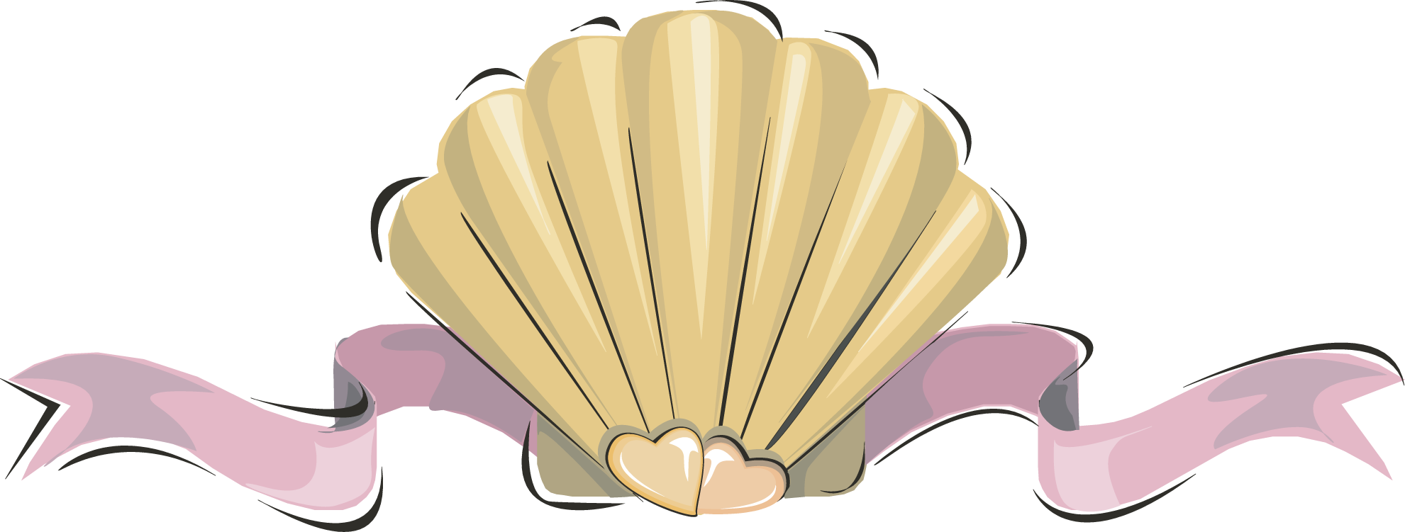 Clam Oyster Seashell Clip Art - Oyster Shell Clipart Png (1981x751), Png Download