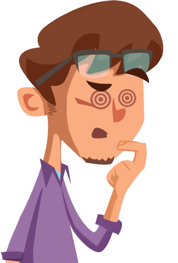 Confused - Persona De Caracter Dibujo (600x900), Png Download