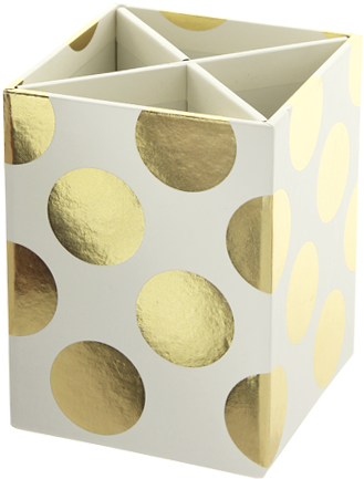 Gold Stationery Complete Collection, I Want Everything - Go Stationery Shimmer Large Gold Polka - Cream - Pen (800x800), Png Download