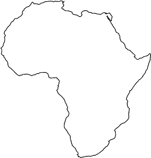 Africa Outline Png Vector Transparent - Europe And Africa Outline (600x567), Png Download