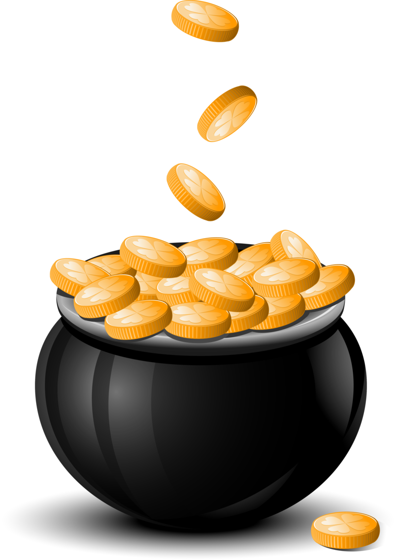 Saint Patrick S Cooking Pot Transprent Png - Pot Of Gold Vector Transparent (780x1103), Png Download