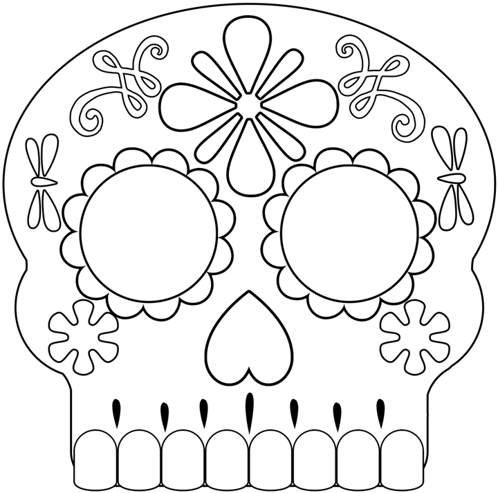 dia de los muertos skull mask template