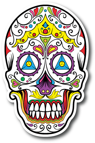 Man Sugar Skull - Sugar Skull 04 47x74 Inch Fabric Wall Skin Decal (600x600), Png Download