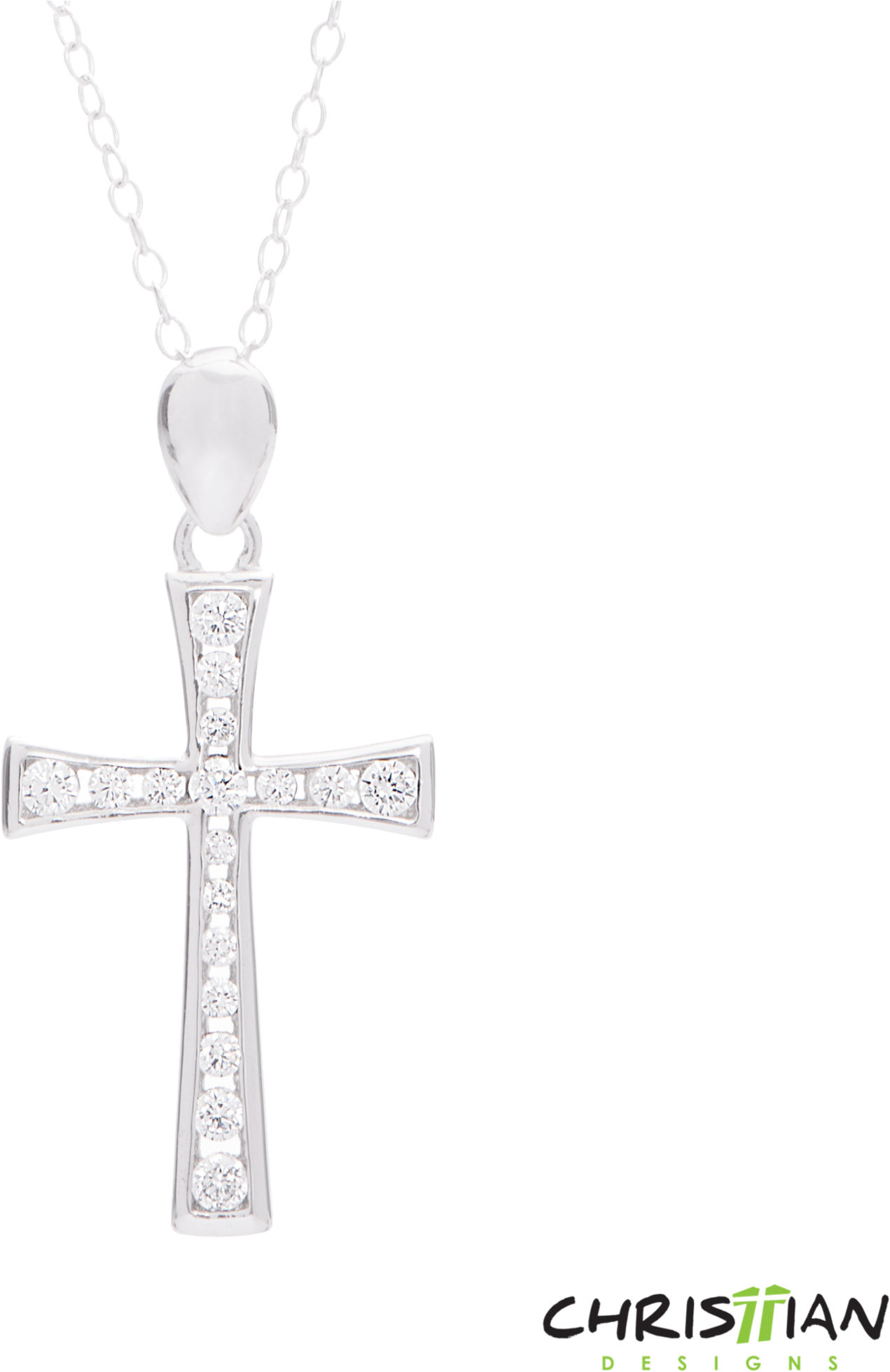 925 Sterling Silver Cross Necklace - Christian Necklace Transparent (2000x2000), Png Download