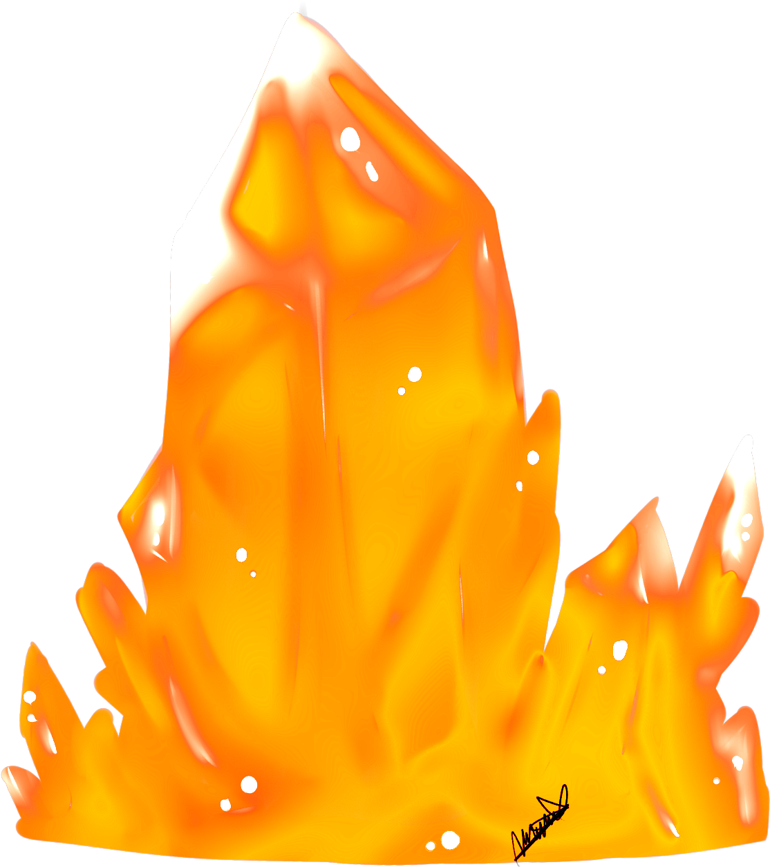 Orange Crystal - Flame (1318x1351), Png Download