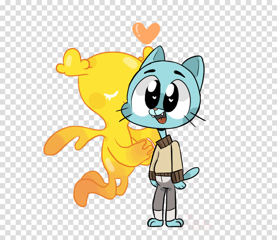 Increible Mundo De Gumball Kawaii Clipart Gumball Watterson - Gumball And Penny Draw (900x780), Png Download