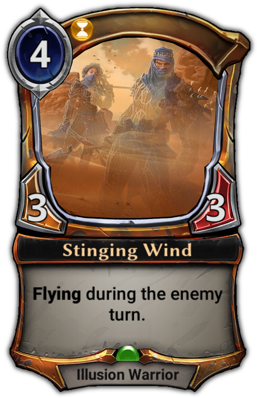 Stinging Wind - Tcg Spell Card Design (529x801), Png Download