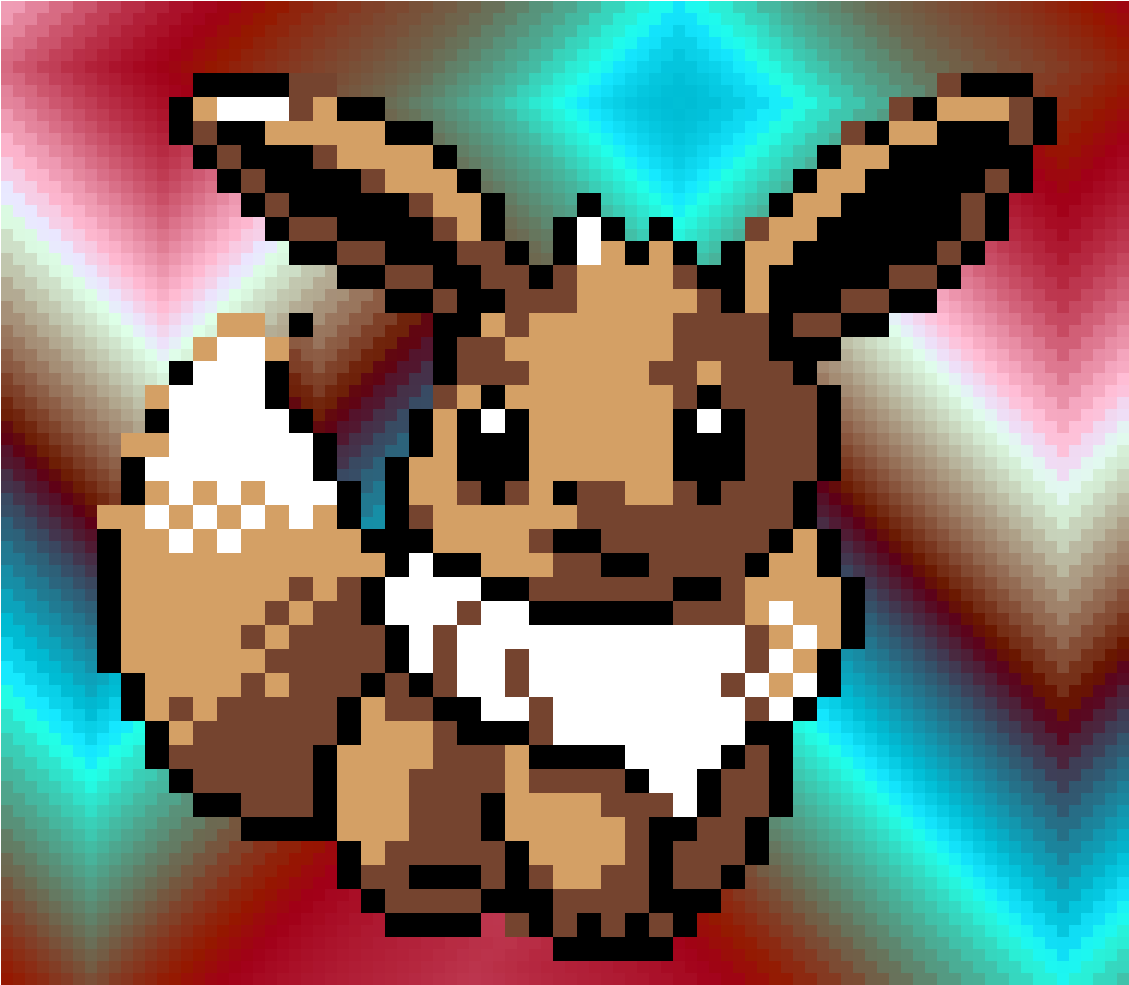 Eevee - Evoli En Pixel Art (1200x1200), Png Download
