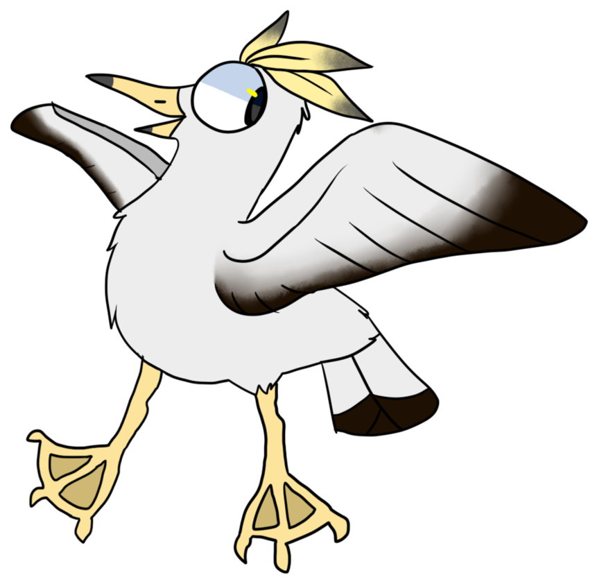 Png Black And White Library Birb Drawing Seagull (906x882), Png Download