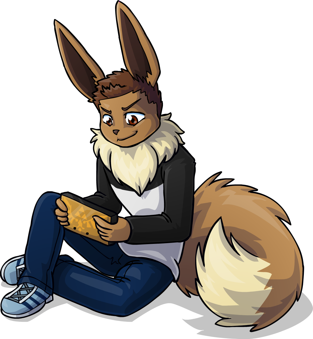 Tofu As Eevee - Furry Umbreon (1235x1340), Png Download