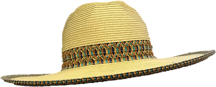Home > Beach Straw Hats > Beach Straw Hat Natural With - Fedora (950x424), Png Download