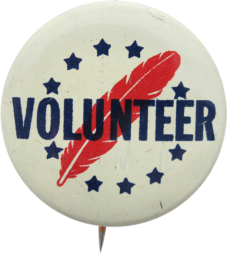 Volunteer Red Feather Cause Button Museum - Fromanotherday Vintage Metall Volunteer Pin Anstecker (1000x1042), Png Download