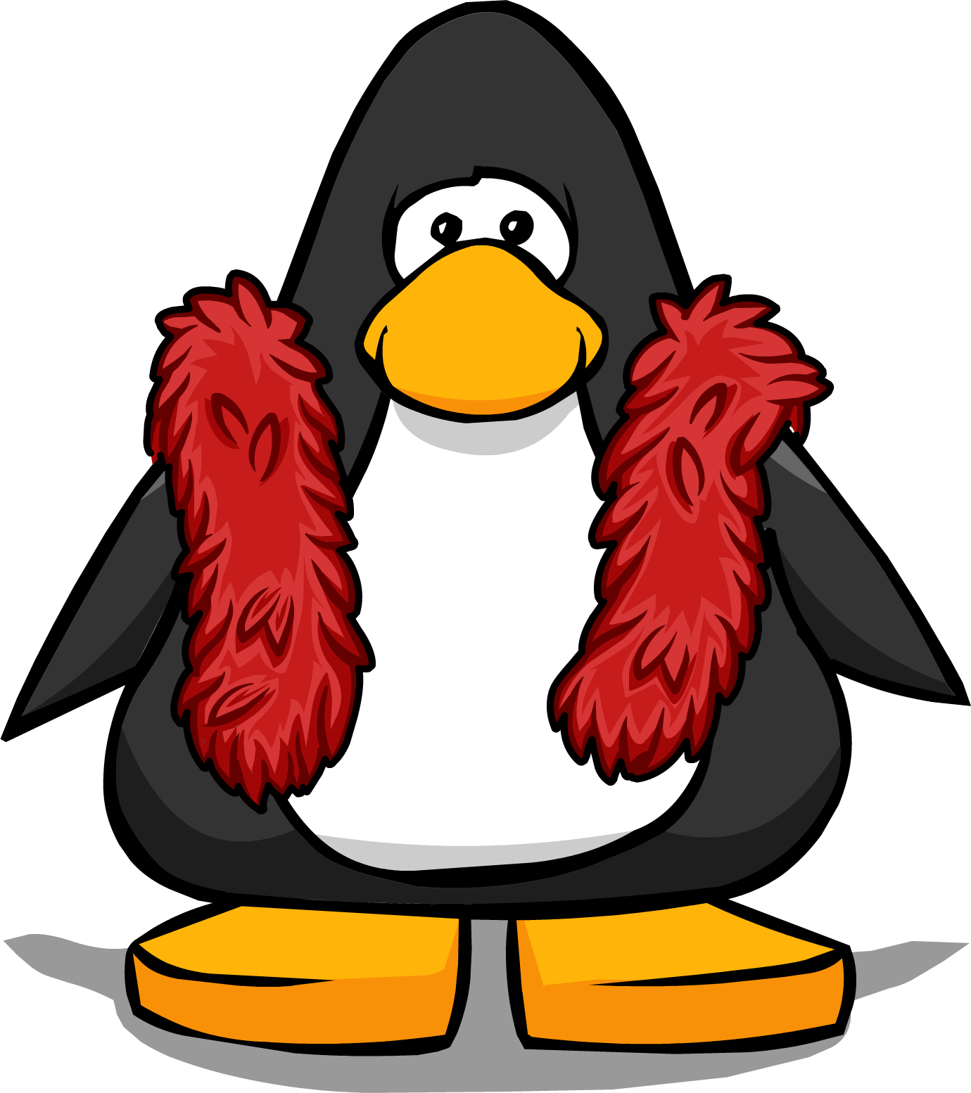 Red Feather Boa From A Player Card - Club Penguin Blue Lei (1380x1554), Png Download