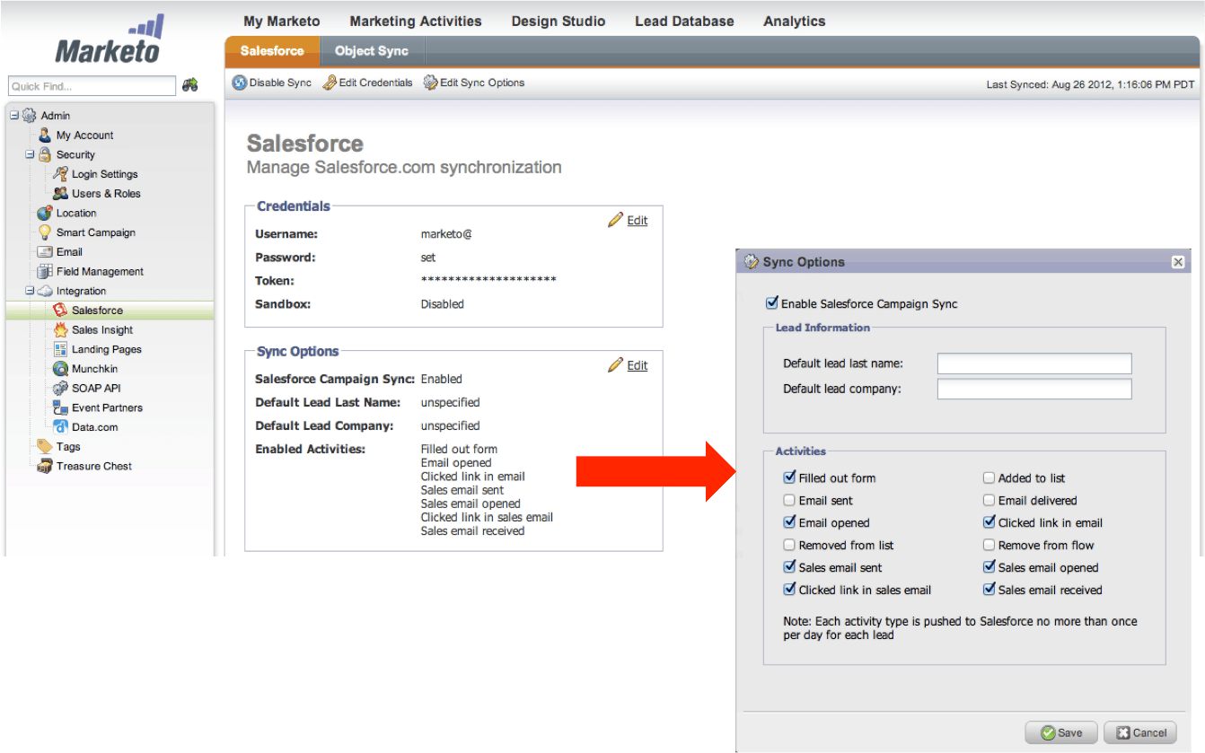 Marketo Admin Sfdc Activity Setup - Marketo (1342x839), Png Download