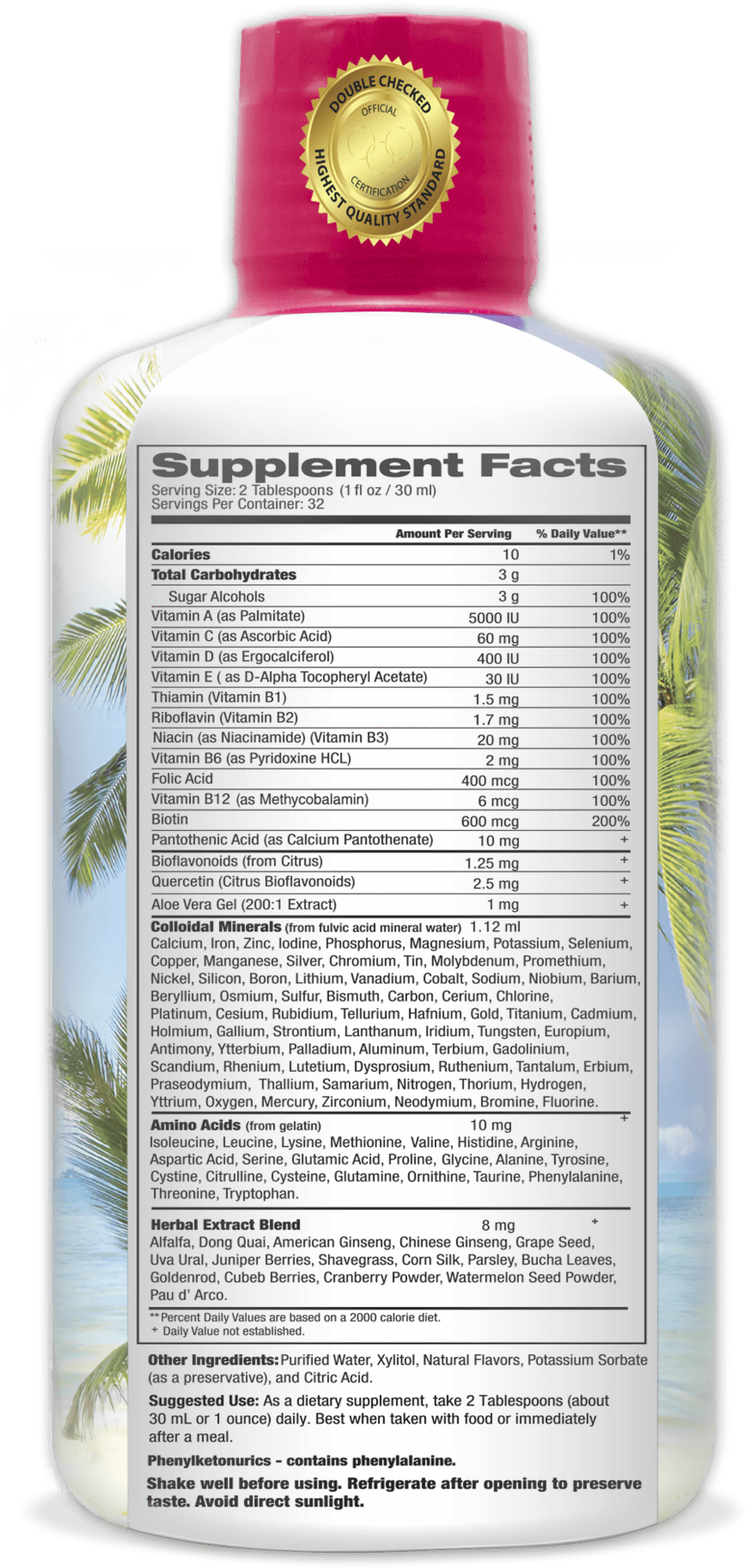 Discount Liquid Vitamins & Supplements - Tropical Oasis Women's Premium Multivitamin, Superfood, (976x2048), Png Download