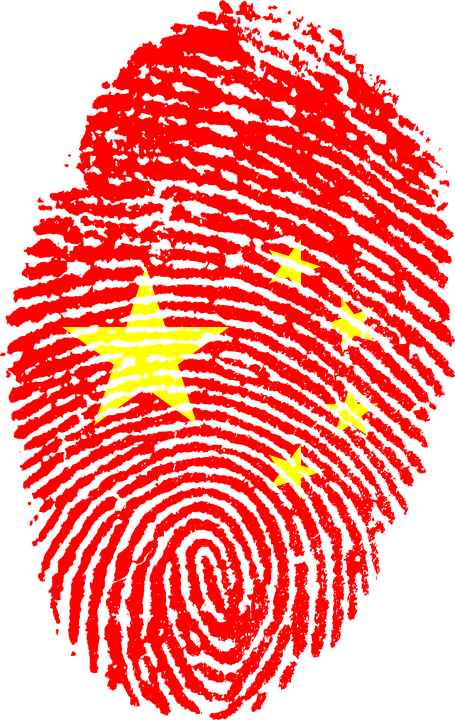 China To Start Fingerprinting Foreign Visitors - Flag Fingerprint Png (455x720), Png Download