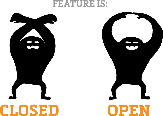 Monster Showing Hand Symbols For Closed And Open (800x546), Png Download