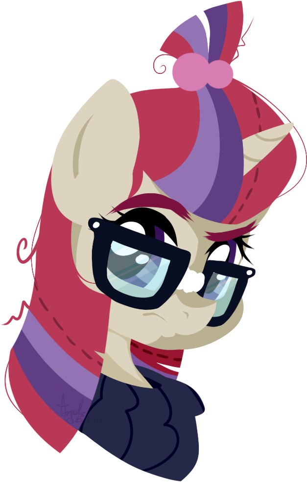 Snow Angel, Frown, Glasses, Looking At You, Moondancer, - Cartoon (638x996), Png Download