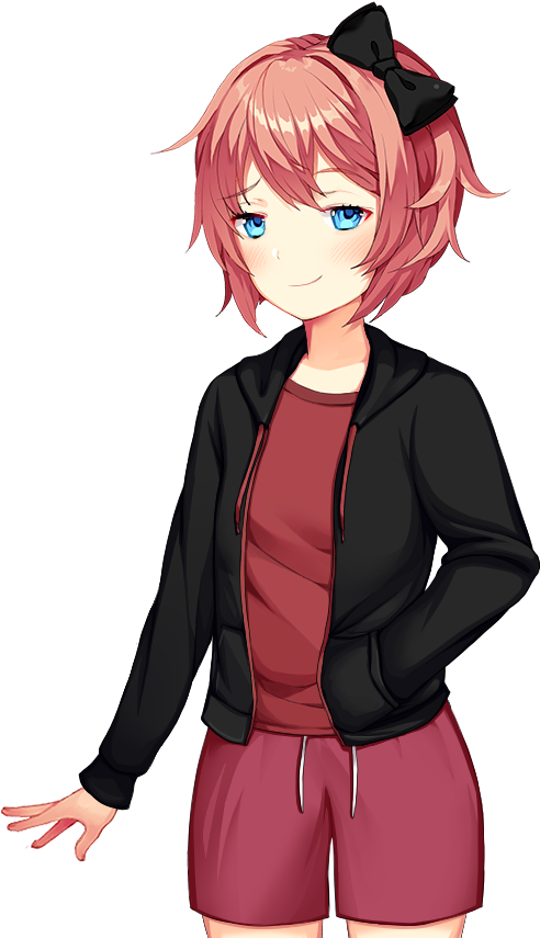 Sayori But Shes Edgy And Not A Chibi Ddlc Png Smug - Ddlc Edgy Sayori (500x875), Png Download