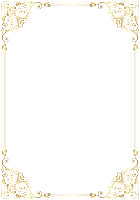 Deco Frame Border Golden Png - Elegant Gold Page Borders (480x685), Png Download