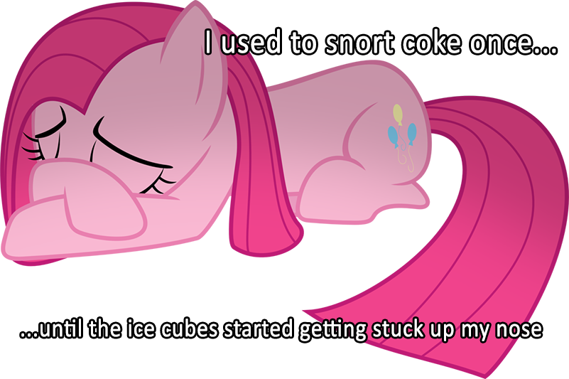 Bubblestormx, Cocaine, Coke, Edit, Image Macro, Pinkamena - Pinkie Pie (801x533), Png Download