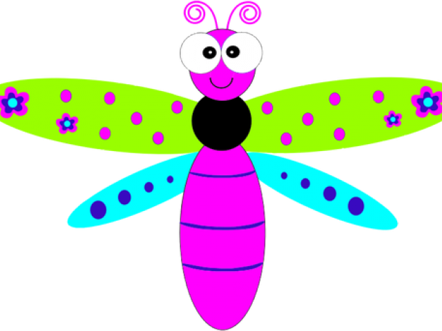 Dragonfly Clipart Scroll - Cartoon Dragonflies (640x480), Png Download
