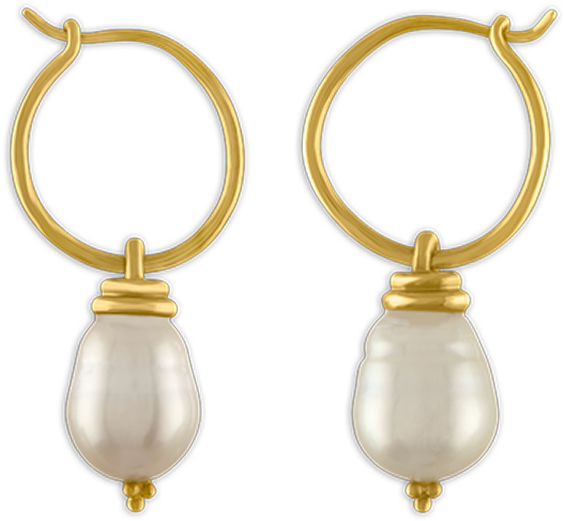 South Sea Pearl Hoop And Hook Earrings - Earring (769x769), Png Download