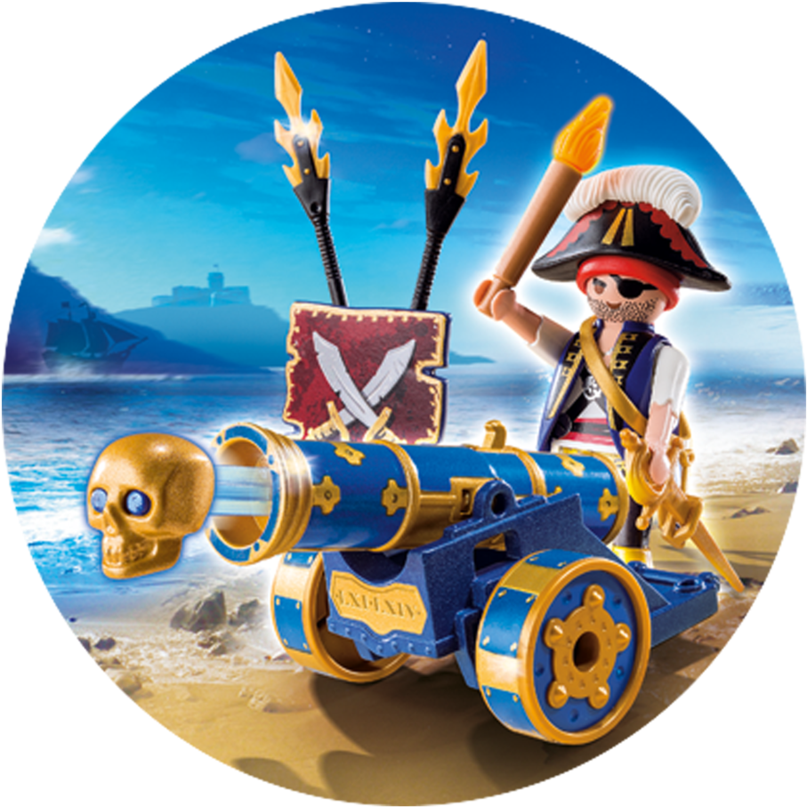 Playmobil - Blue Interactive Cannon With Pirate 6164 (1600x1120), Png Download