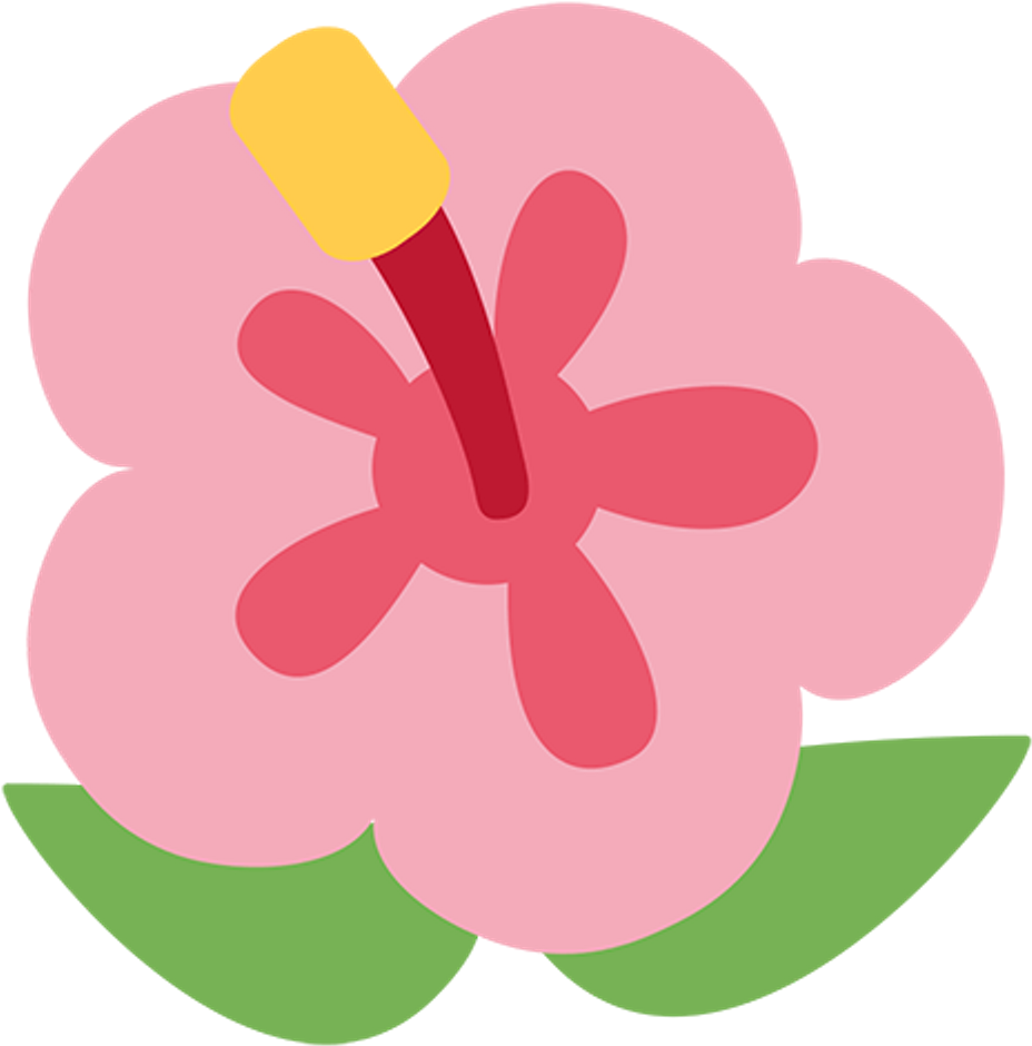 Phone Emoji Twitter Twitteremoji Flower Hibiscus Flower - Hibiscus Emoji Transparent (1024x1024), Png Download