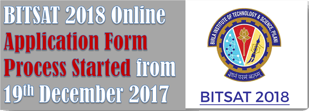 Bitsat 2018 Online Application Form Process Start - Birla Institute Of Technology And Science (1023x367), Png Download