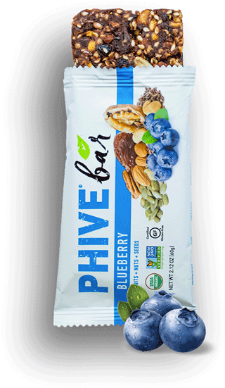 Blueberry Bar - Phivebar Nutritional Bar, Original, 2.12 Ounce (pack (600x600), Png Download