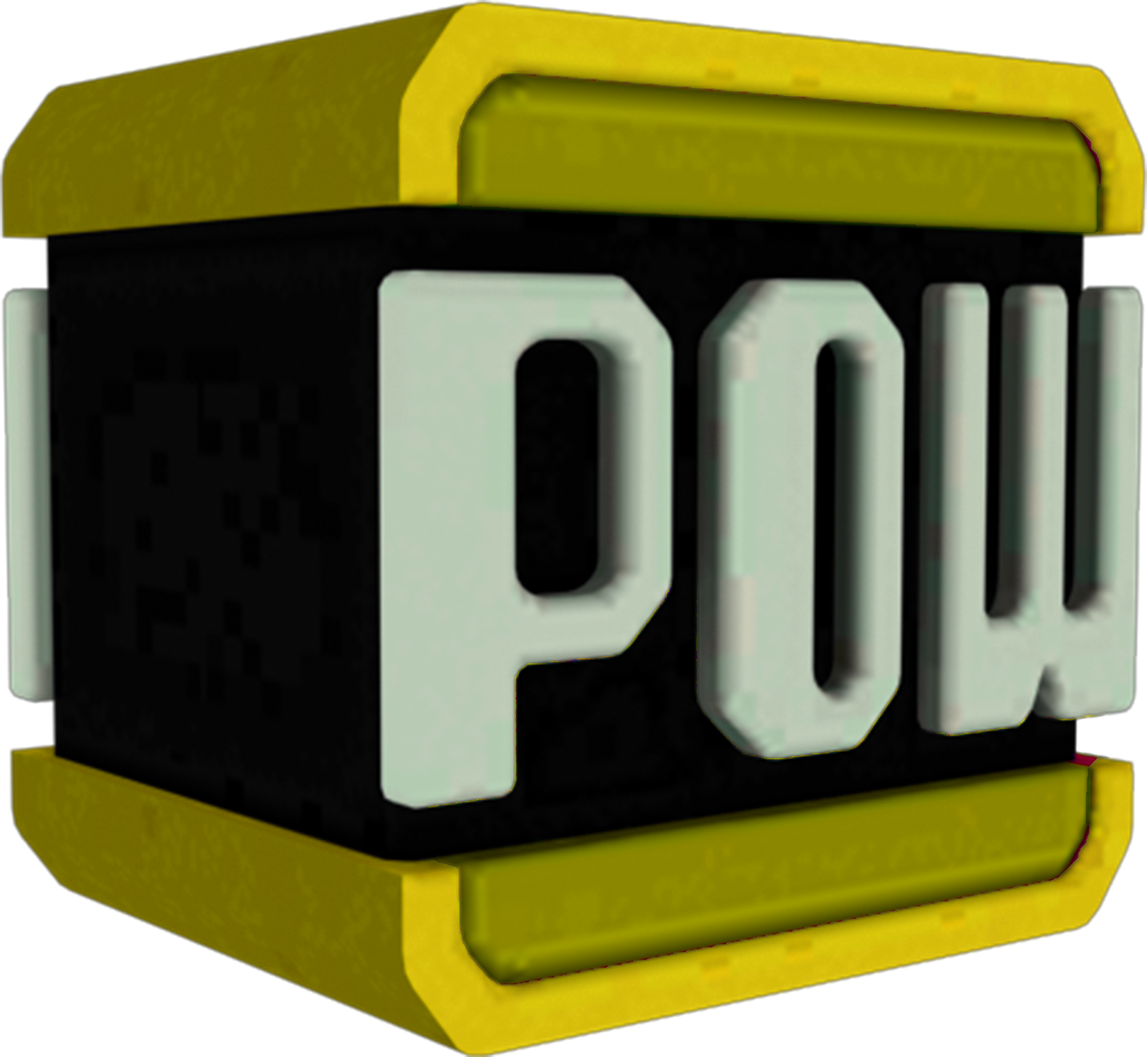 Golden Pow Block Model - Wii U (2348x2164), Png Download