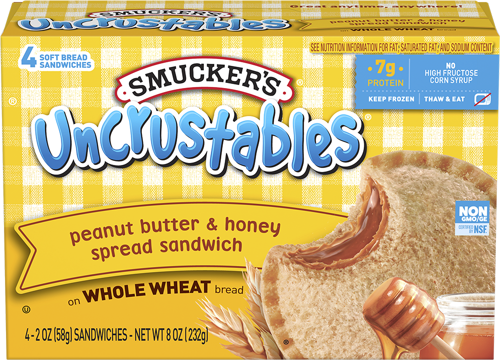 Uncrustables Honey Spread On - Smuckers Uncrustables Honey (993x1200), Png Download