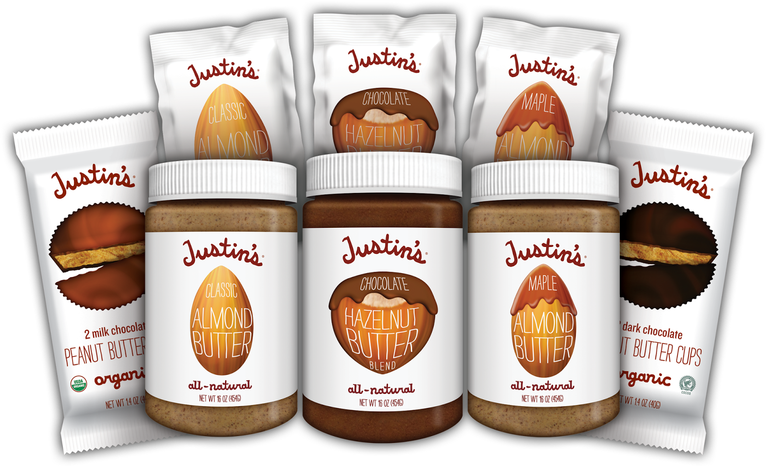 It's Peanut Butter Lovers Month - Justin's Nut Butter - Chocolate Hazelnut Butter ( 6 (1600x970), Png Download
