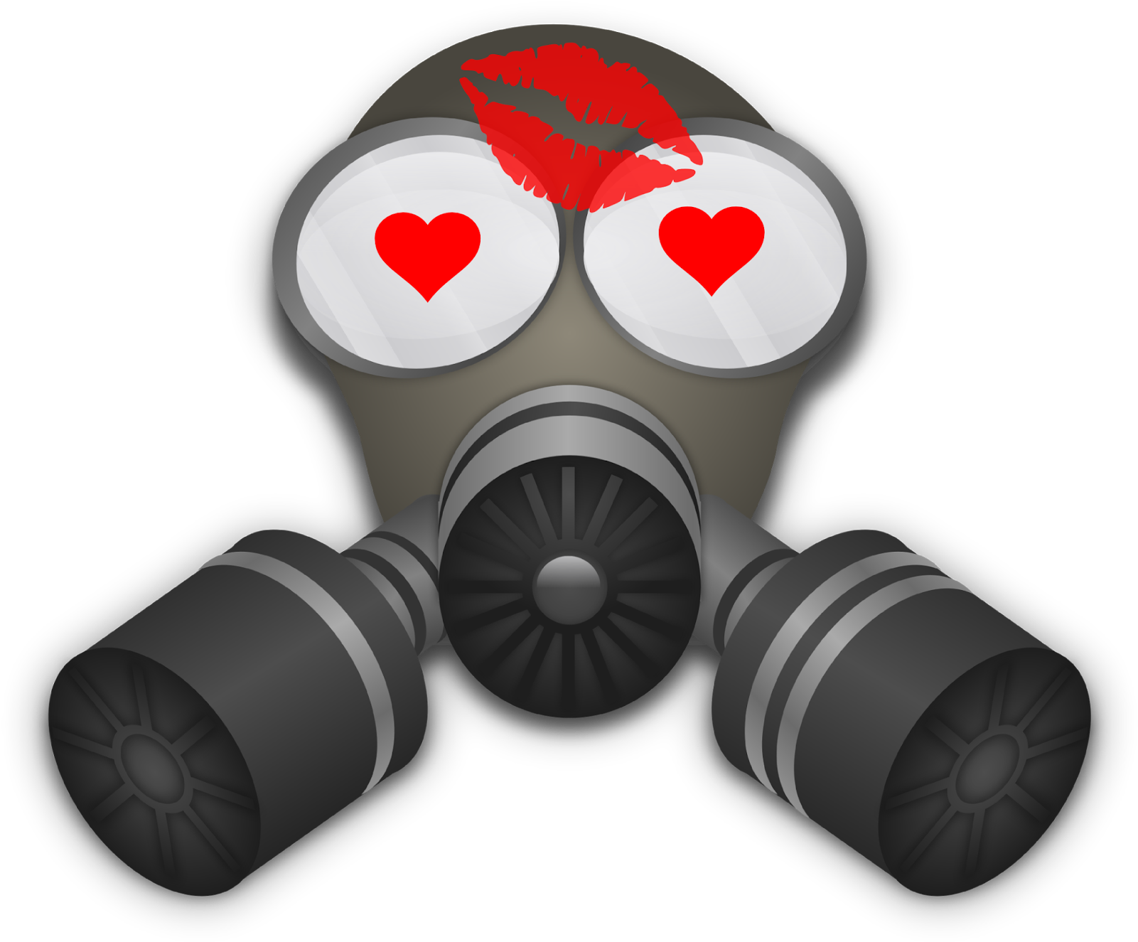 That Looked Really Comical, Kissing Her With My Mask - Gas Mask Clip Art Transparent Background (1600x1355), Png Download
