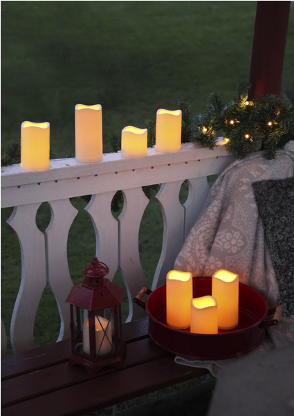 Led Pillar Candle Paul - Star Bougie Plastique Led Avec Minuteur, Led Ambre, (600x600), Png Download