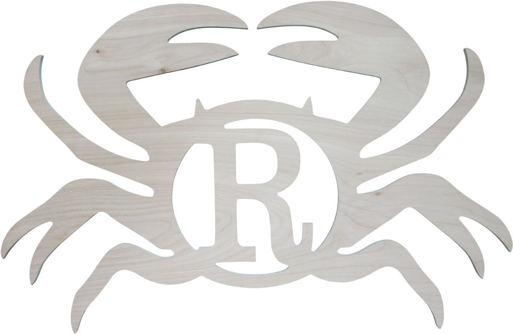 Single Initial Mdf Crab - Monogram (1100x1100), Png Download