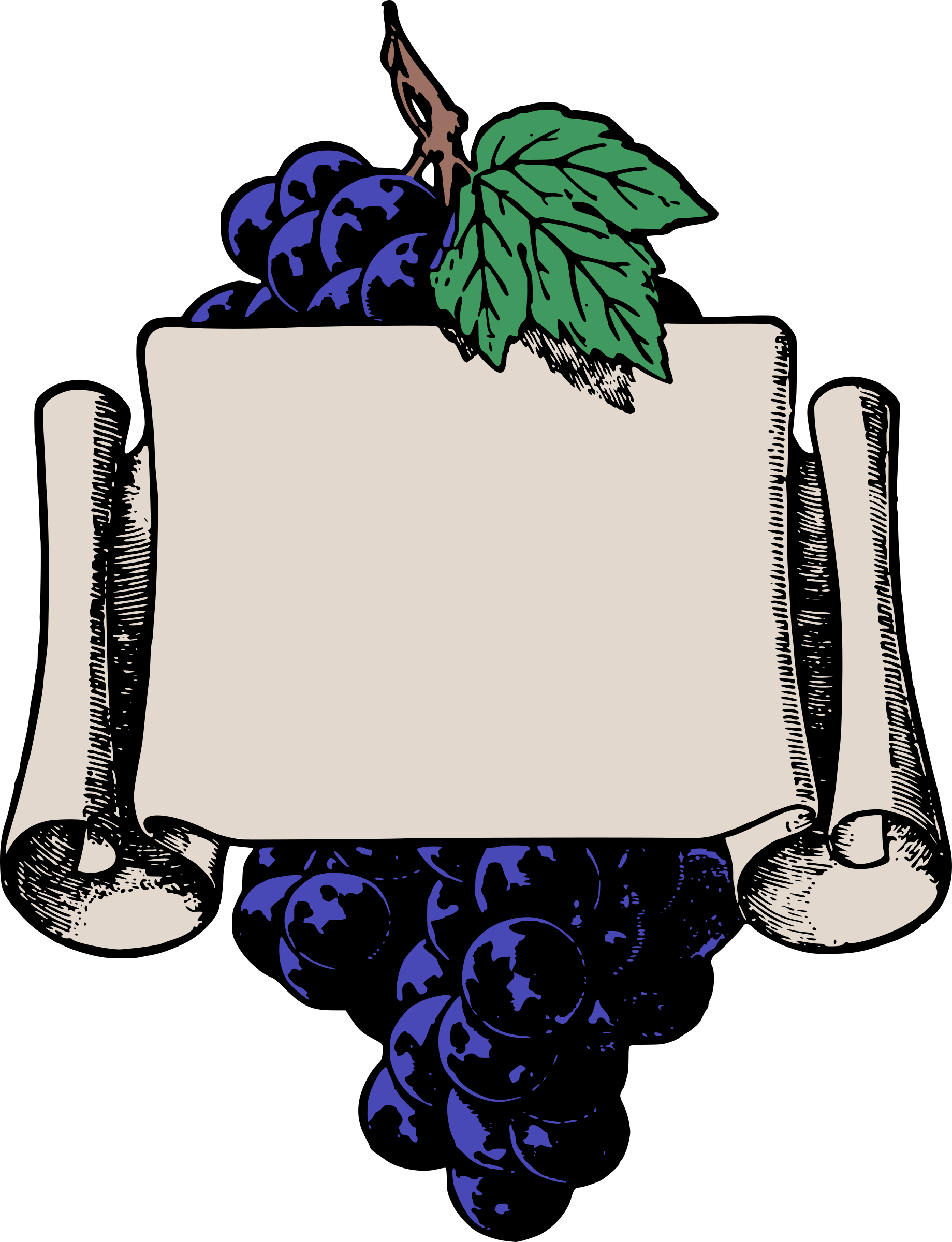 Big Image - Fruits Frame Black And White Clipart Png (1839x2400), Png Download