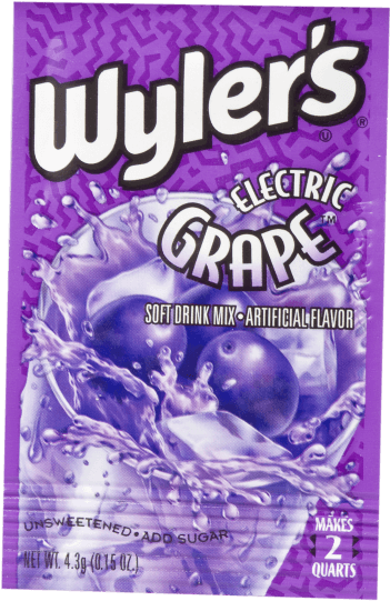 Wyler's Electric Grape - Wylers Soft Drink Mix, Electric Grape - 0.15 Oz (550x600), Png Download