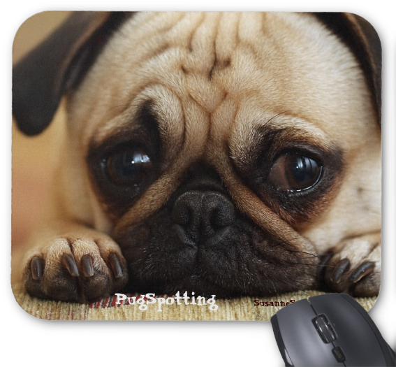 Pugspotting Pug Head Shot Mouse Pads - Dog And Cat Crying (615x615), Png Download