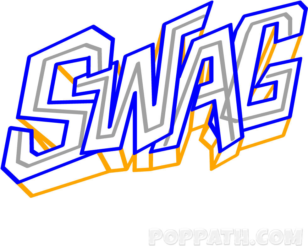 Drawing Will Get A 3d Effect - Png Text Swag Word (1000x1000), Png Download