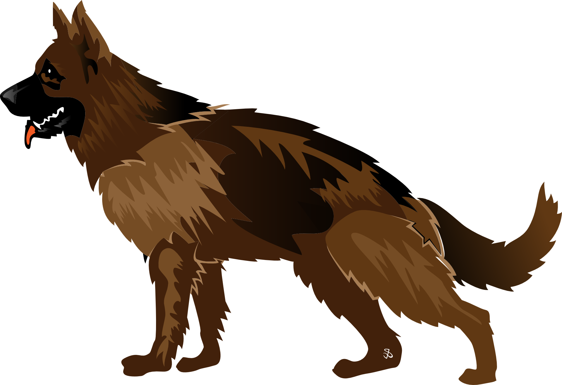 Dogs Vector German Shepherd - German Shepherd Dog Free Vector (1920x1318), Png Download