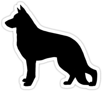 German Shepherd Silhouette (375x360), Png Download