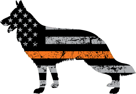 Png Free Library K Sticker Decal Guns And Hoses Gear - German Shepherd Sticker (562x384), Png Download