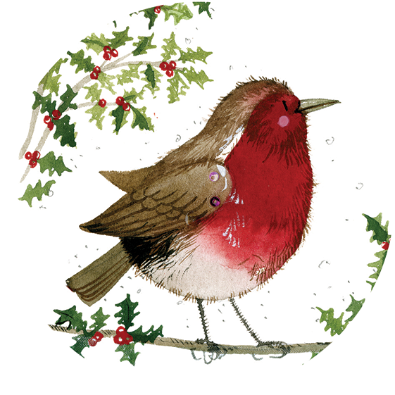 Christmas Robin Gift Tag - Nightingale (600x600), Png Download