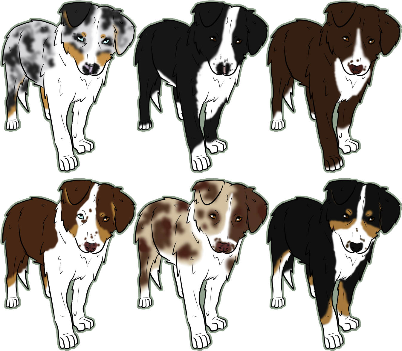 Australian Shepherd Clipart Australian Shepherd Herding - Australian Shepherd Drawing Easy (961x832), Png Download