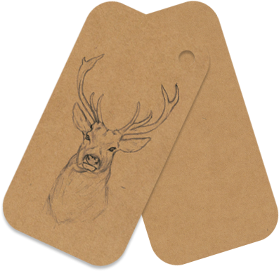 Gift-tag Shipping Tag - Elk (397x386), Png Download