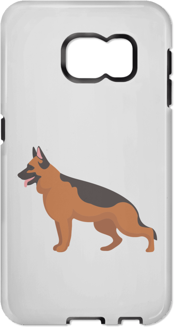 German Shepherd Illustration Samsung Galaxy S6 Tough - Mobile Phone (1155x1155), Png Download